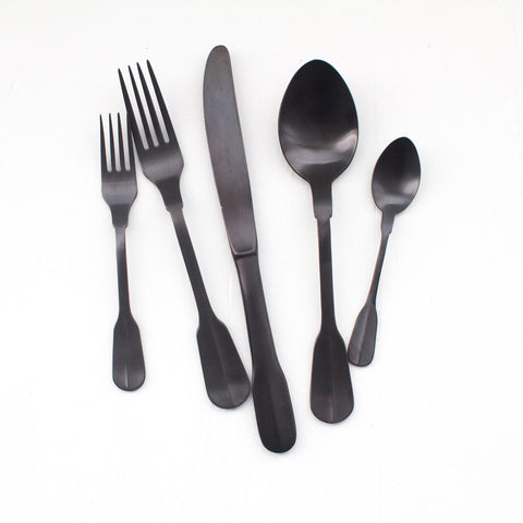 Matte Black Flatware Rental